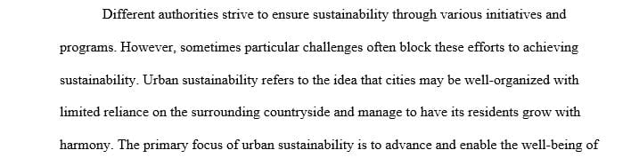 What are some of the sustainability challenges that urban neighborhoods