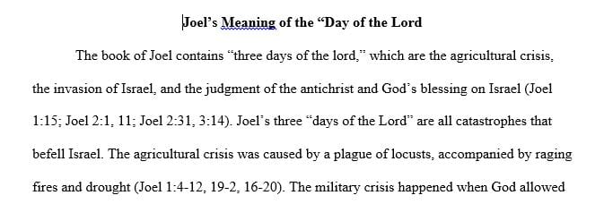 What is the Day of the Lord according the Joel?