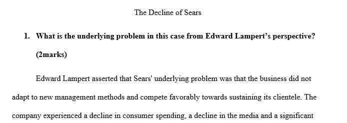 What is the underlying problem in this case from Edward Lampert’s perspective