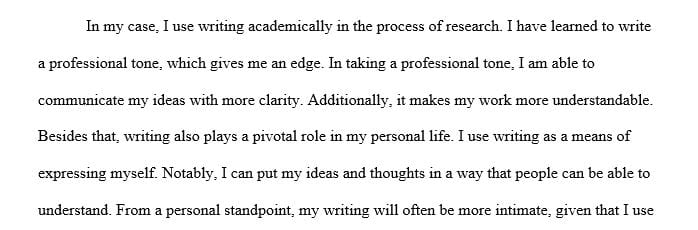 What role does writing play in your life, both academically and personally