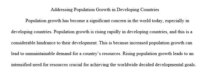 What strategies do you think will be most successful in addressing population growth in developing countries