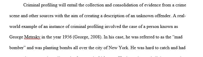 What types of data would be most useful in creating a criminal profile