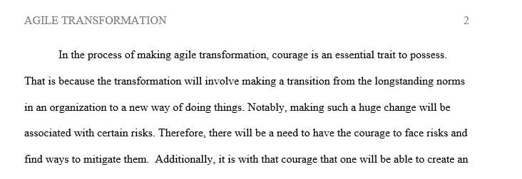 Why courage is an important trait in agile transformation