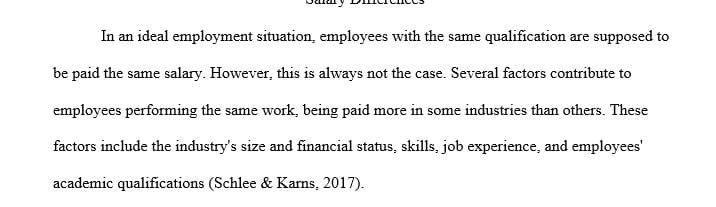 Workers performing similar work are paid more in some industries than others.