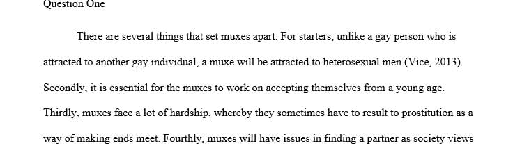 Write 10 things you learned about the Muxes, among them, what is their social role.