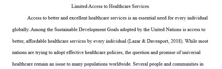 Write a 4-6-page analysis of a current problem or issue in health care