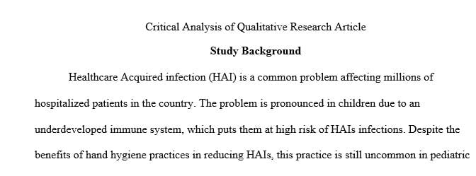 Write a critical appraisal that demonstrates comprehension of two qualitative research studies.