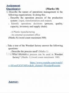 Describe the operation process of the production system