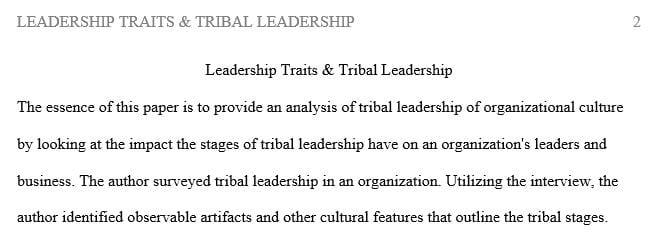 Administer the Tribal Leadership survey to a member of an organization to which you have access.