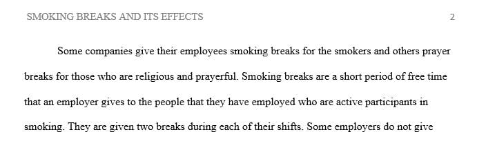 Compare smoke breaks and prayer breaks.