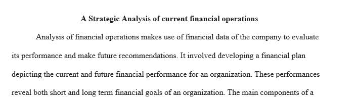 Conduct a strategic analysis of the company’s current financial operations.