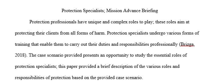 Create a 3- to 3.5-page Mission Advance Briefing in Microsoft® Word® for the scenario provided.
