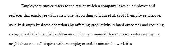 Describe the company you identified and the issues it experienced with employee turnover.