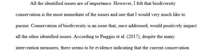 Describe the issue in the natural sciences that you have selected to investigate.