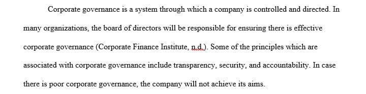 Discuss the events that led up to the need for increased corporate governance.