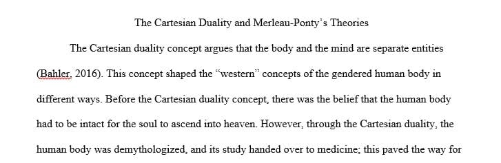 Explain how Cartesian duality shaped Western concepts of the gendered human body.