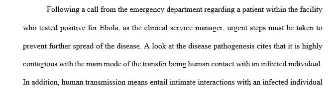 Explain the conversation you will have with the Emergency Department manager.