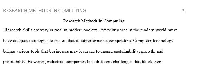 Give two examples of subject and related problem proposed by an industrial company in the area of your interest.