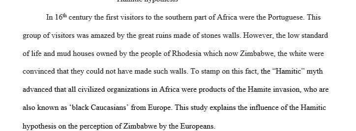 How did the Hamitic Hypothesis shape the ways in which the first European visitors perceived and characterized Great Zimbabwe