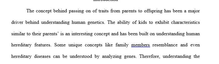 Scientific paper 3-4 pages on human genetics