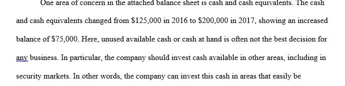 Using the provided balance sheet identify three areas of budgetary concern.