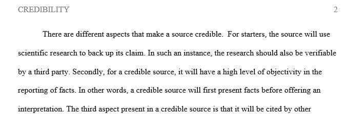 What make a source credible and how would you go about finding credible sources