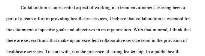 What makes a good Collaborative Service Team for Public Health