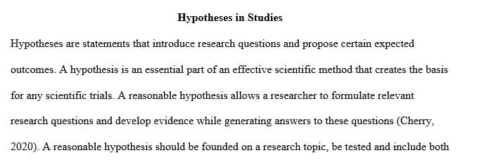 Why is it important to develop hypotheses for a study 