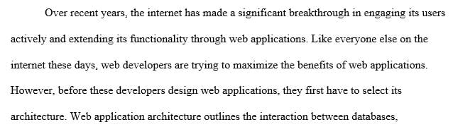 Write a paper comparing the generic three-tier web application architecture to that applied by Amazon Web Services.