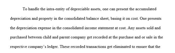 Analyze the current consolidation process for an intra-entity transfer of depreciable assets