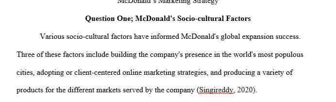 Describe some of the global distribution strategies that McDonald’s uses or might consider using to spread through-out the world