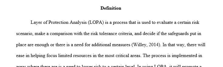 Discuss the Layer of Protection Analysis (LOPA) process from a residential perspective.