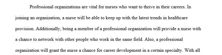 Examine the importance of professional associations in nursing.