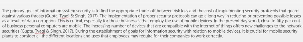 Explain the goal of information security in relation to mobile devices.