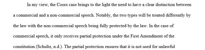 It was significant to Coors whether its request was considered commercial or noncommercial speech 