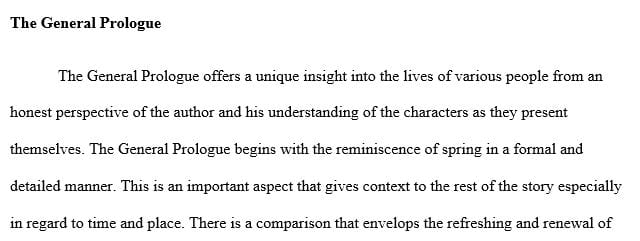 Read , reflect, and respond to The General Prologue and The Wife of Bath's Prologue and Tale (1847-1899)