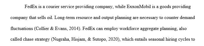 Select a goods-producing organization and a service-providing organization of your choice