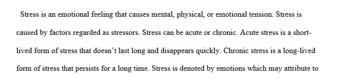 Select three (3) causes of stress different from the ones you indicated.