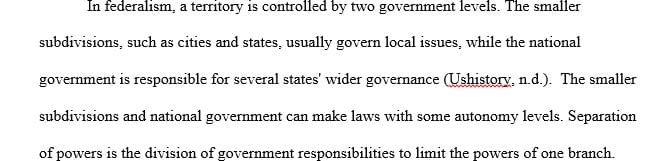 What does it mean to say that the U.S. system of government is based on ...