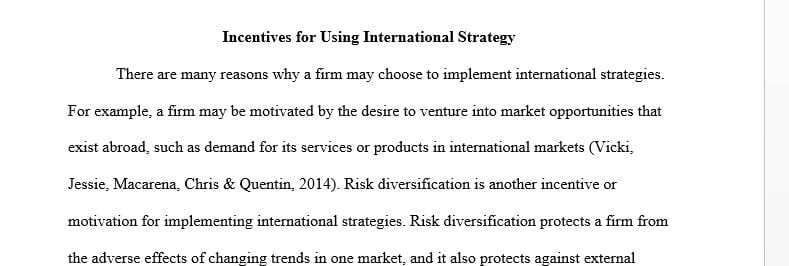 What incentives influence firms to use international strategies