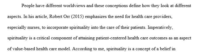 What would spirituality be according to your own worldview