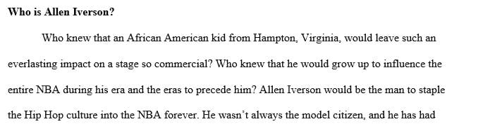 8 page paper historical profile on Allen Iverson