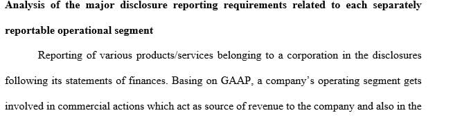 Analyze the major disclosure reporting requirements related to each separately reportable operating segment.