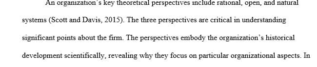 Compare and contrast the rational, natural, and open systems of organizations.