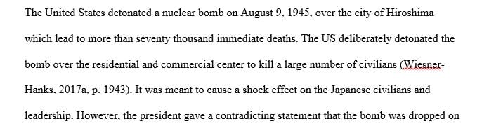 Compare the military policy considerations  to the survivor account of the bombing of Hiroshima