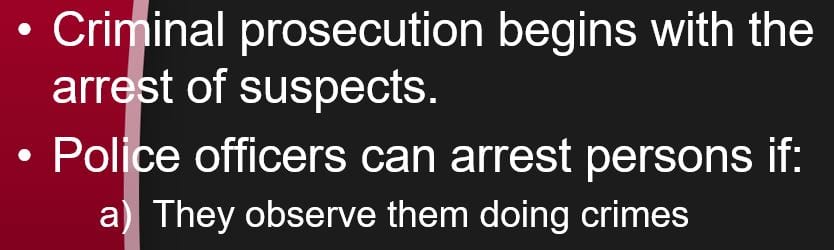 Create a PowerPoint presentation to illustrate the steps in the court process from an arrest to a plea bargain