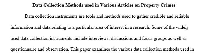 Create a report of 1,250-1,500 words depicting data collection methods