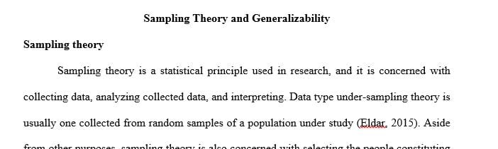 Describe sampling theory and provide examples to illustrate your definition.