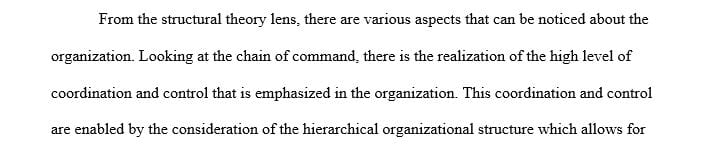 Describe the departmentalization structures of the organization.