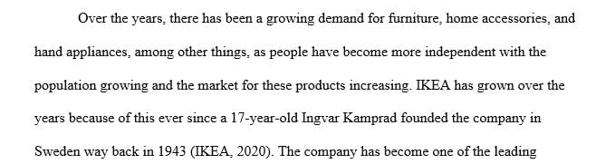 Describe the industry in which IKEA competes and do a thorough external analysis of the situation.